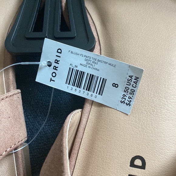 Torrid Blush pointed Flats Mule Wide Widths - Picture 7 of 7